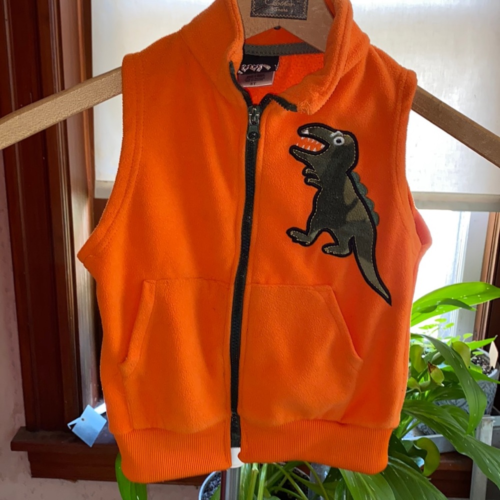 Boys Rock Fleece Vest w/ Dino Patch
